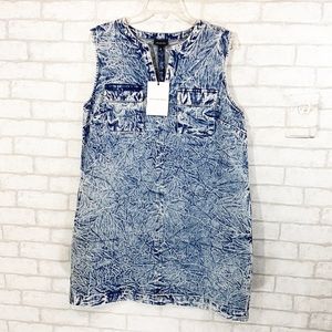 Who what wear indigo acid wash dress size Large